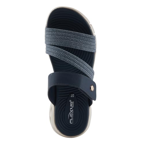 Flexus Women's GALVANESA Slides – Adjustable Hook and Loop Wedge Sandals with Anatomic Footbed and Sporty Outsole4