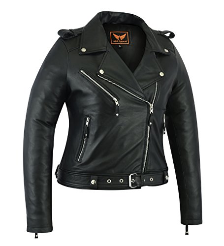 A&H Apparel Women Motorcycle Genuine Sheep Lightweight Leather Jacket Casual