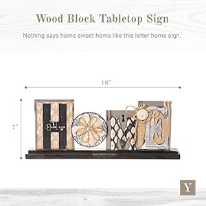 Young's Inc. Wood Block Tabletop Sign - Attractive Living Room Decor - Rustic Centerpiece Table Decorations - Home Decorations for Living Room - 17.5" W x 1.75" D x 7" H Youngs Inc Wood Block Tabletop Sign Attractive Living Room Decor Rustic Centerpiece Table Decorations Home Decorations for Living Room 175 W x 175 D x 7 H