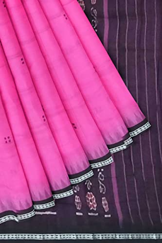Image of Odisha Sambalpuri Handloom Ikat Women's Cotton Saree, Odisha Handloom Handmade Pure Cotton Khandua Saree, Ikkat Orissa Traditional Handloom Saree Without Blouse