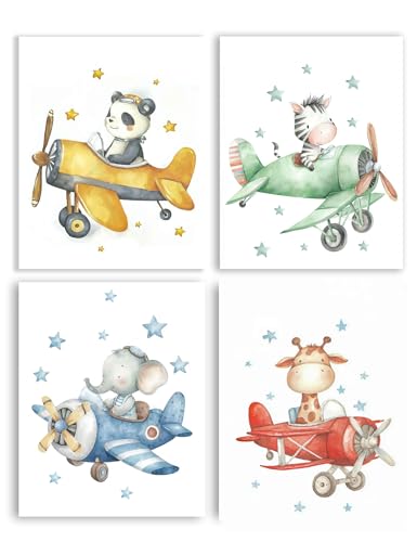 Image of Frimeeme Airplane Nursery Prints,Set of 4,8x10,Unframed