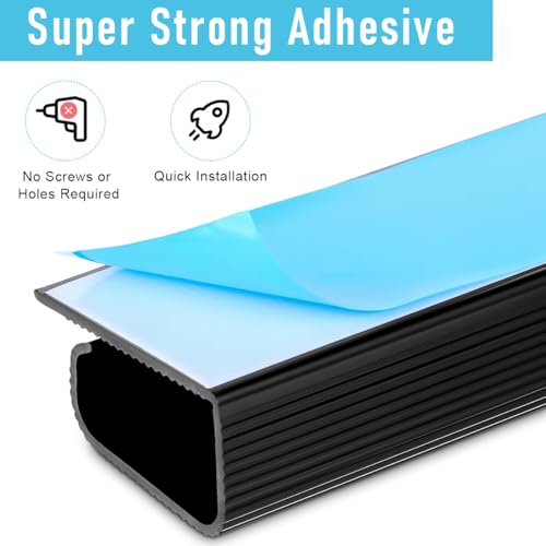 Image of Serplex 2Pcs Cable Management Under Desk, 15.7 inch Self-Adhesive Cable Organizer, No Drilling Under Desk Cable Management Tray Adhesive Under Desk Cable Channel Organizer Cable Management Rail
