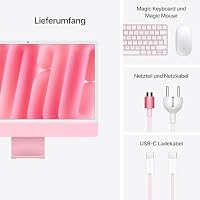 Apple iMac All-in-One Desktop-Computer mit M4 Chip mit 8 Core CPU und 8 Core GPU: 24" Retina Display, 16 GB gemeinsamer Arbeitsspeicher, 256 GB SSD Speicher, passendes Zubehör; Rosé – Ansicht 6