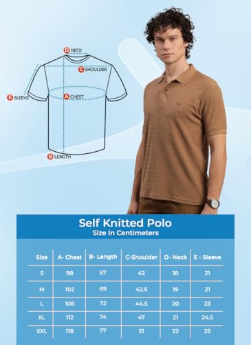 Image of Lux Nitro Men's Self Knitted Premium Cotton Blend Solid Polo T-Shirt | Soft Texture | Classic Collar | Short Sleeve Casual Wear
