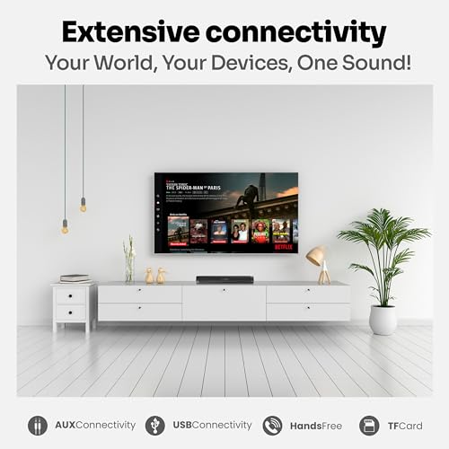 Image of INSTAPLAY STAGE300 Soundbar Speaker (Black) | Bluetooth Speakers | 10W Output /BT5.0 /USB /TF Card | C Type Fast Charging | Upto 8 Hours Playback | Powerful Bass Soundbar | Sound Bar for TV & Computer