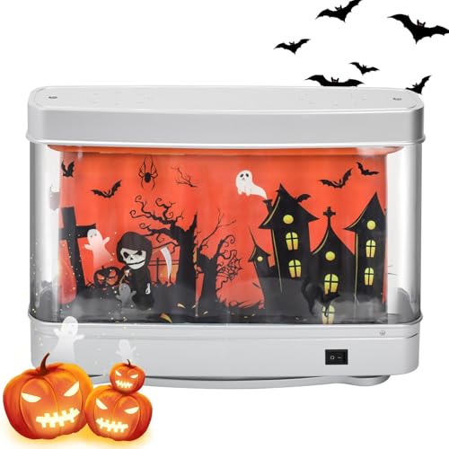ハロウィン フェイクアクアリウム - 装飾水槽ランプ 動く幽霊 フェイク水槽 - LED テーブルライト ハロウィン装飾 ハロウィン LEDライト 子供 男性 女性 ホーム オフィス