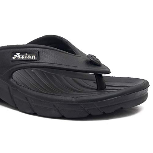 Image of ASIAN VS-03 flip-Flops,Chappal,Slippers,Sandal for Men (Black, numeric 7)