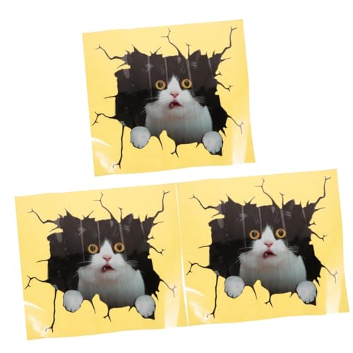 3 Calcomanías de Gato para Coche Pegatinas Resistentes de Vinilo para Capó 2