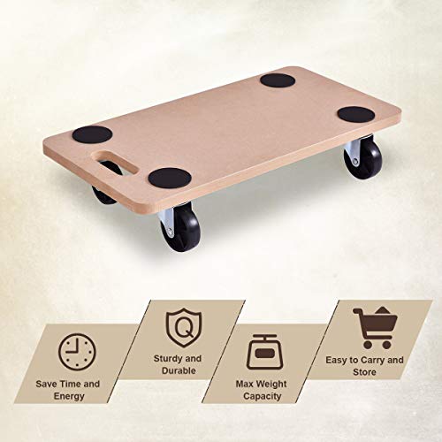 Goplus Furniture Moving Dolly, Heavy Duty Wood Rolling Mover With Wheels For Piano Couch Fridge Heavy Items, Securely Holds 500 Lbs (23" X11.5" Platform) #TOP2