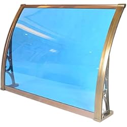 Techo Sandwich Blanco Marquesina para Puertas Ventanas Toldos para techos Cubierta para patio Protección contra la lluvia Tablero de policarbonato Soporte de aleación de aluminio Toldo del porche trasero delantero Toldo