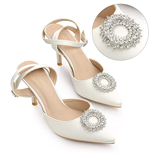 Perphy Rhinestones Ankle Strap Stiletto Heel Pumps for Women2