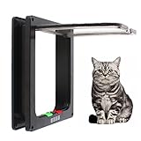 HuKaiL Chatière bidirectionnelle en ABS avec 4 modes de commande d'interrupteur (entièrement ouvert/entièrement verrouillé/entrée/seulement sortie), porte intérieure pour chats, chiens, 28,5 x 24,5 x