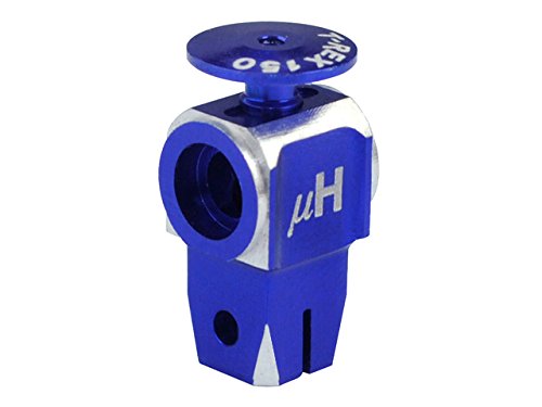MICROHELI CNC AL Main Rotor Hub w/Button (Blue/Purple) - T-REX 150 DFC/150 X