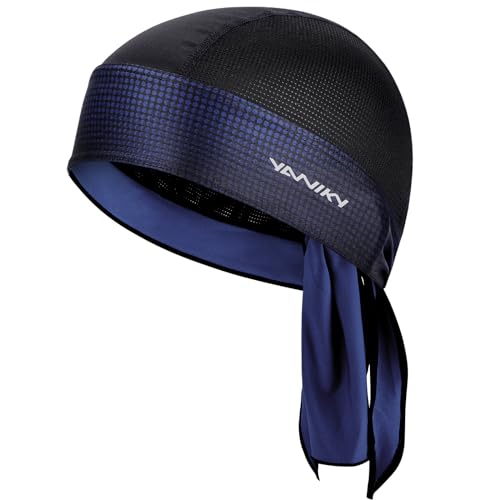 YANIKY Sports Bandana Cap - Pañuelo transpirable para hombre – Bandana Cap Mujer Durag Running Gorro Turbante Hombre Verano Gorro de Ciclismo Pañuelo para Ciclismo Viajes Correr Fitness, azul oscuro,