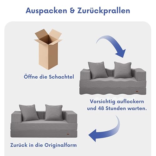 Sofá cama convertible 4 en 1 cómodo sillón cama plegable con reposabrazos gris 7