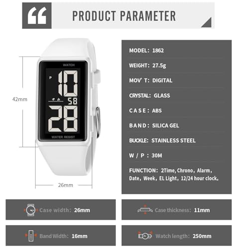 Fashion Unisex Big Numbers Rectangle Face Outdoor Sport Wrist Watch Mens Ladies Waterproof Day Date Aralm Stopwatch Digital Watch2