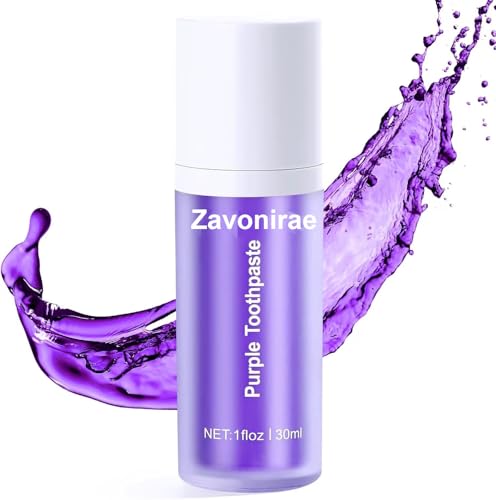 lila zahnpasta weisse zähne, lila Zahnaufhellung, 30ML Purple Teeth Whitening Toothpaste, Farbkorrektor Zahnpasta, Zahnfleckenentfernung, Tiefenreinigung, Whitening Zahnpasta, Zahnschmelzschutz