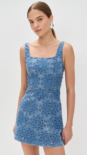 alice + olivia Women's Maryann Floral Cutout Denim Dress2