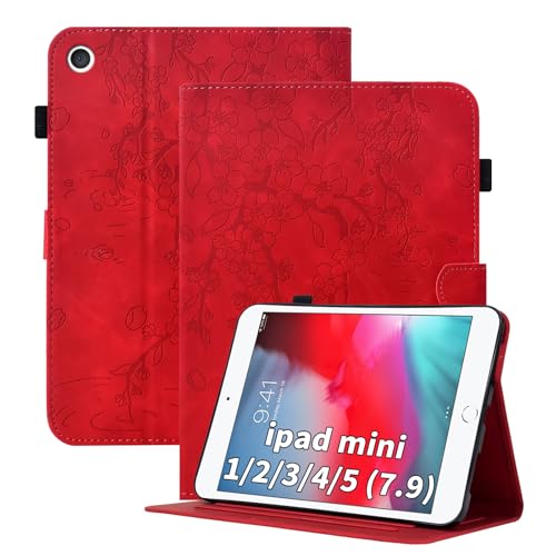Étui iPad Mini 2 en cuir PU avec motif fleur en relief