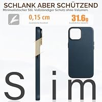 SHIELDON Lederhülle für iPhone 15 6,1" 5G 2023, Marineblau – Ansicht 6