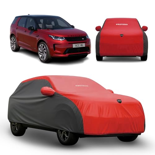 Image of PROTEGO Prime Series India's 1st Anti-Tear Car Cover for Land Rover Discovery Sport | Heavy-Duty, Custom Fit, All Weather | 100% Waterproof, Windproof & Hail Resistant | 2-Year Warranty | Red + Black