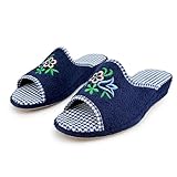 JOMIX Zapatillas Mujer Vera de Toalla Ortopédicas Chanclas Rizo Abierta por Casa Pantoflas Cuña Baja Anatómicas Ergonómicas Suela de Corcho Ligeras para Mayores Marine 40