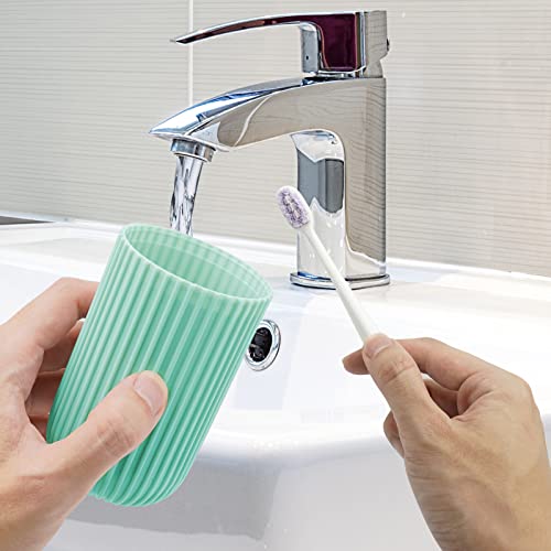 Toothbrush Cup Portable Toothbrush Holder Multifunction Travel Cup Organizer Toothbrush Case And Carrier For Bathroom School Business Trip 2Pack(Pink And Light Blue) #TOP3