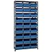 Quantum Storage Systems 1875-210BL Store More Steel Shelving Unit with 6" Shelf Bins, 18" D x 36" W x 75" H, Blue