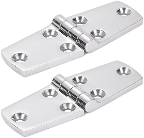 Atibin Marine Mount Door Hinges Steel Stainless Hatch Boat Hinge Hardware Heavy Duty Boat Hinge Deck Mirror Polished SUS316 1.50 inch x 4.00 inch 2pcs