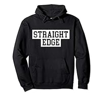 Hoodie schwarz Motiv Straight Edge Schriftzug in f&uuml;nf verschiedenen Farben