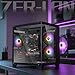 ZER-LON Prebuilt Gaming PC Desktop, Radeon RX 590 8GB GDDR5, AMD Ryzen 5 5500 up to 4.2GHz, 16G RAM, 512GB SSD, WiFi 5.0, RGB Fan x5