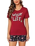 EISHOPEER Conjunto de pijama corto para mujer, M