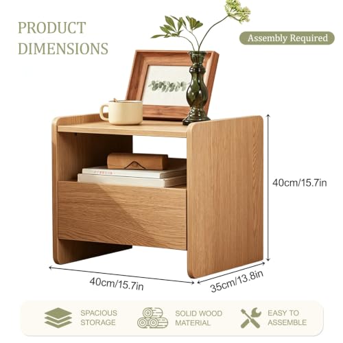 Table de chevet avec tiroirs jaune au design compact et facile à installer - 3