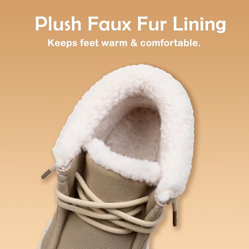 Apakowa Boys Fall Winter Boots Warm Girls Boys Winter Snow Boots with Faux Fur (Toddler/Little Kid/Big Kid)2