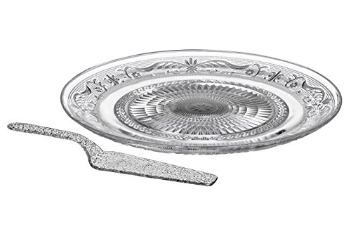Image of Premier Housewares Glass Cake Plate and Cake Slice - Clear