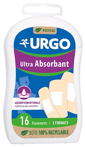 Urgo - Pansements Ultra Absorbant - Compresse ultra-absorbante - 3 formats - 16 pansements