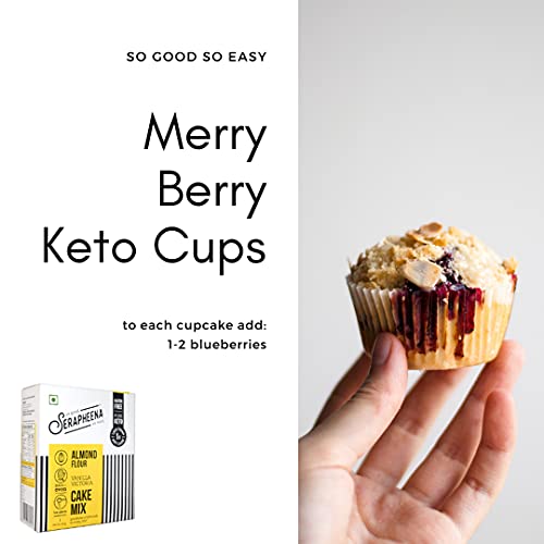 Serapheena Almond Flour Vanilla Victoria Cake Mix, 120g | Keto, No Sugar, Diabetic Friendly, Quick and Easy to Make