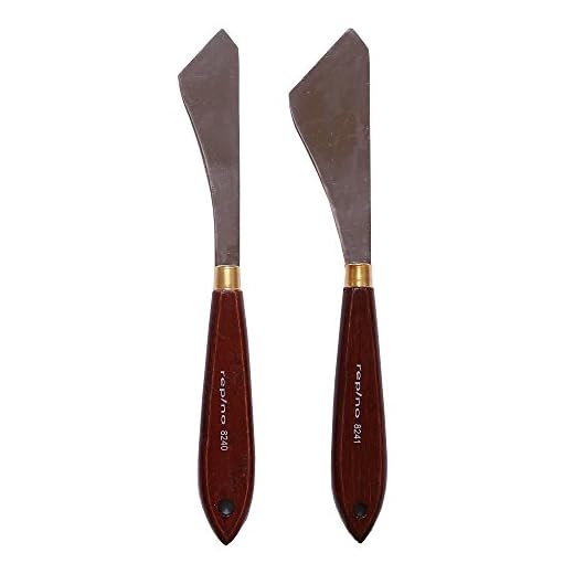 Repino cuchillo del pintor Cuchillo de paleta espátulas. Juego de 2 Artistas Espátula para acrílico y aceite