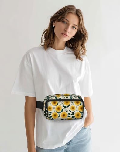 Image of Sunflower Fanny Pack Lightweight Belt Bag Fashion Waist Pouch | Waterproof, crossbody bags for women, sports, running, traveling, hiking