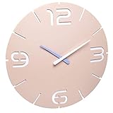 TFA Dostmann Contour Design 60.3536 - Orologio da parete radiocontrollato (rosa-albicocco/bianco con batteria)