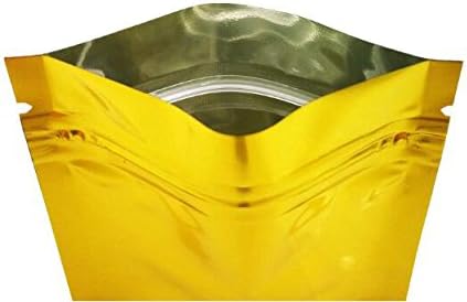 100 Pieces Mylar Foil Ziplock Bag Sample Pouch Self Sealing Double-Sided Color Flat Ziplock Bags Food Grade Storage Vacuum Sealer Perfect for Cosmetic Tea Powder Sample Giveaway 8.5x13cm (Gold) - Image 4