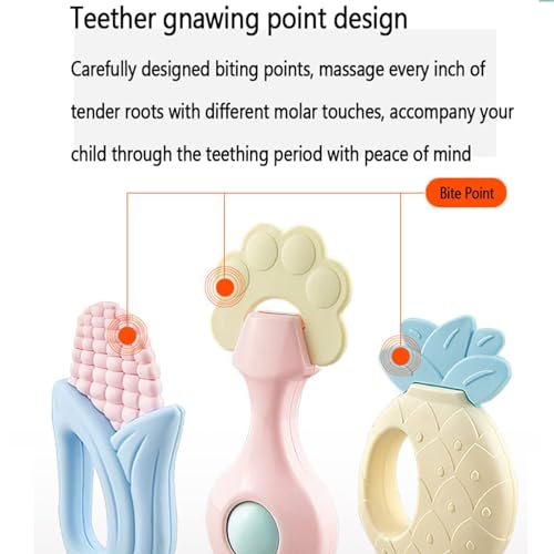 Baby Teether Toy Rattle for Baby Toys 10+ Months Plus with Storage Box -14 Pcs BPA Free Soft Silicone Teething Toys Newborn Baby Sensory Toys for 1+ Year Old Early Educational Gifts (14Pcs)