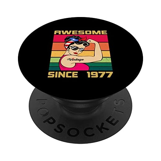 Regalos de cumpleaños vintage de 1977 para mujeres de 46 años nacidas en 1977 PopSockets PopGrip Intercambiable