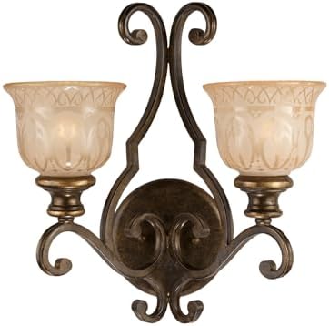 Crystorama Norwalk 2 Light Bronze Umber Sconce with Glass Shades