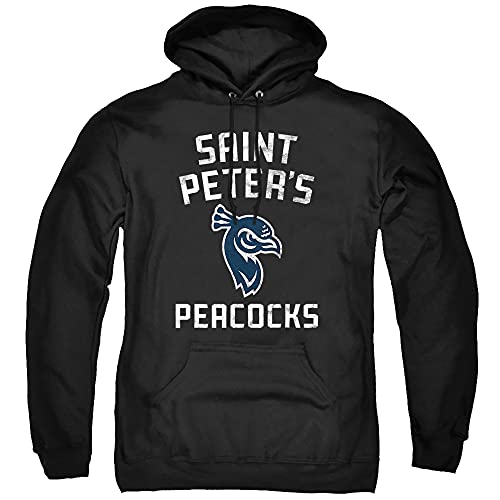Saint Peters University Official Saint Peters Peacocks Logo Unisex Adult Pull-Over Hoodie,Black, Medium