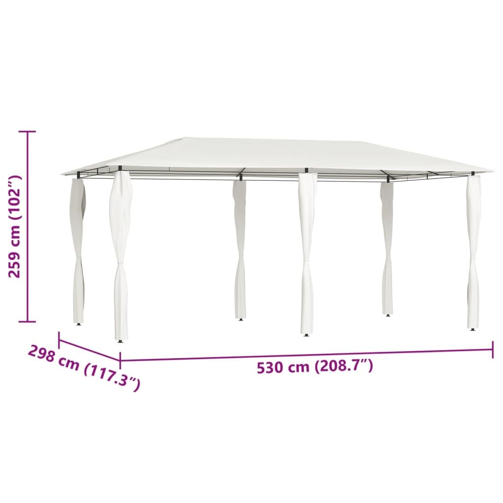 vidaXL Altana z pokryciem słupków 2,98x5,3x2,59 m, kremowa, 160 g/m²