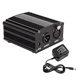 MANAYO Phantom Power Supply for Condenser Microphone, 1 Channel 48v Microphone Power with 110v adpte