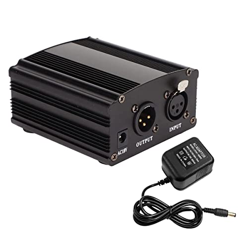 Manayo Phantom Power Supply For Condenser Microphone, 1 Channel 48V Microphone Power With 110V Adpter And Handmade 6 Feet Xlr M-F Balanced Cable (Phantom Power) #TOP4