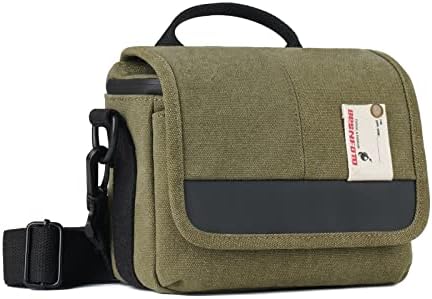 Camera Bag Small Mirrorless Camera Shoulder Bag Purse Waterproof Canvas Cute Compact Camera Messenger Bag Case for Women and Men by Besnfoto