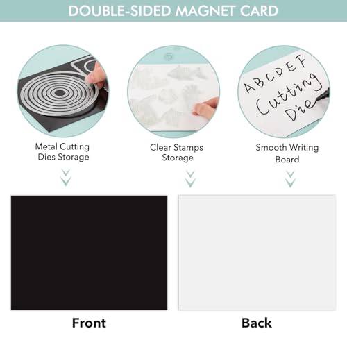 Image of 60PCS Dies & Stamps Storage Pockets and Magnet Sheets,0.9mm Thickness Magnetic Sheets for Dies Storage,7X5inch Craft Die Storage Envelopes,Magnetic Die Storage, Stamp and Die Storage Pockets